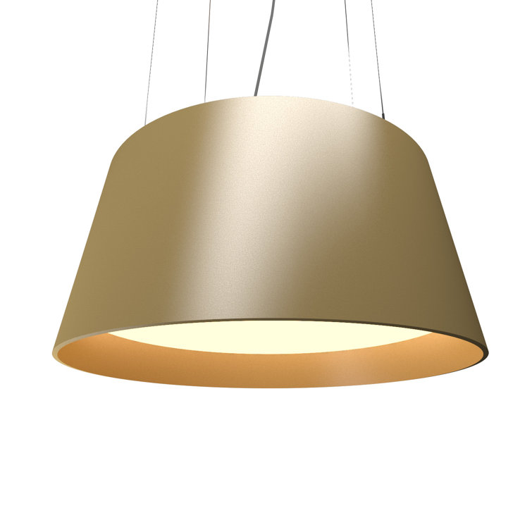 Imbuia Wood LED Drum Pendant Light