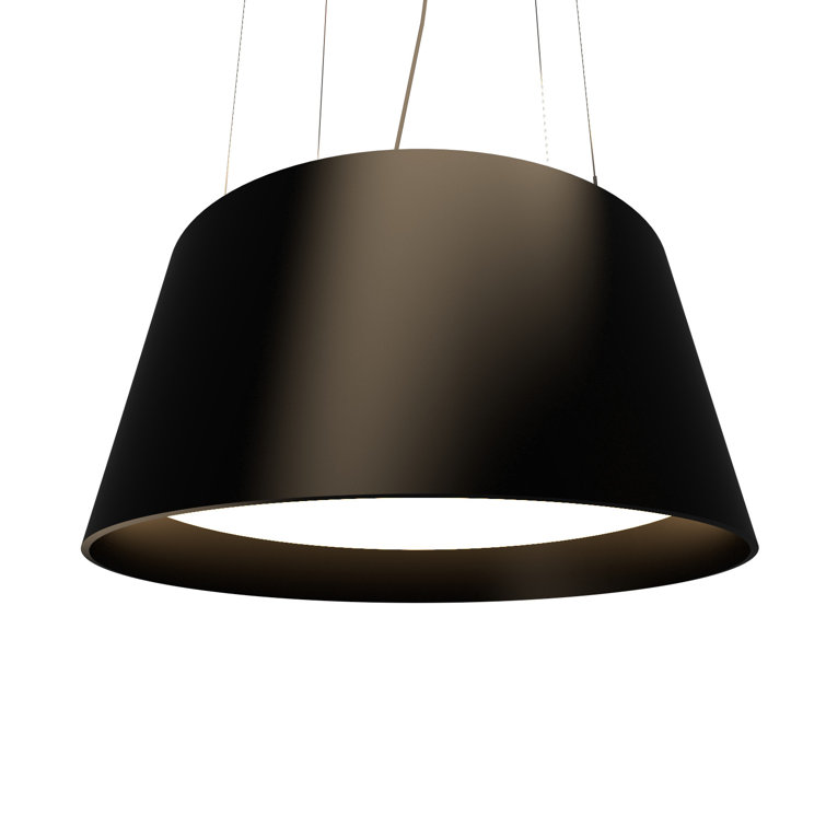 Imbuia Wood LED Drum Pendant Light