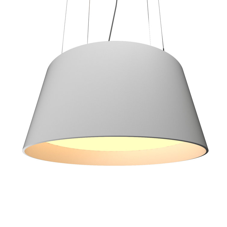 Imbuia Wood LED Drum Pendant Light