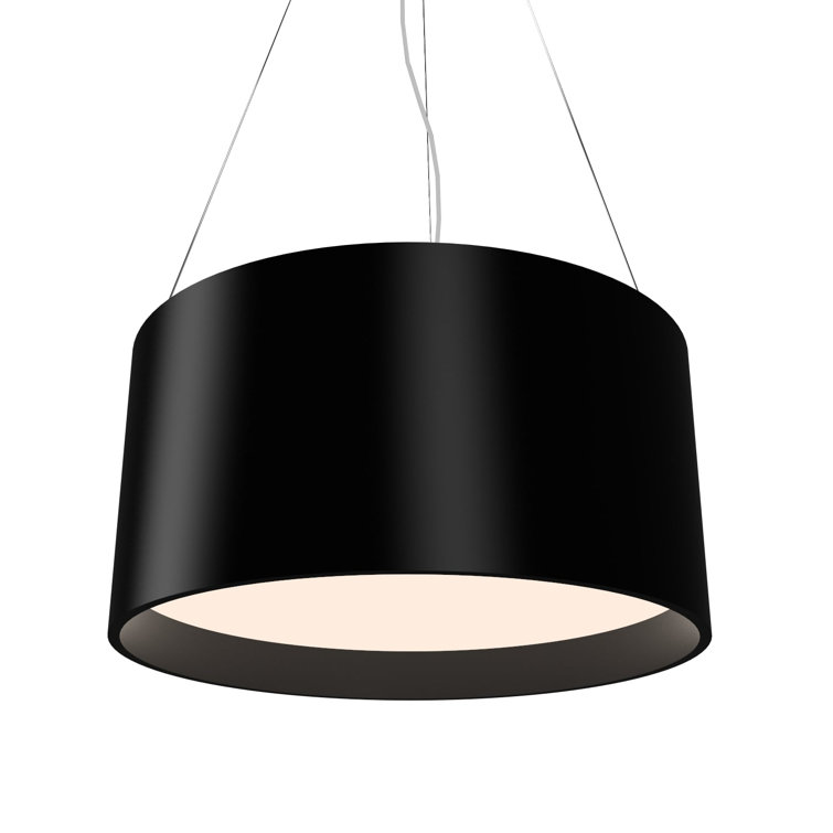 American Walnut LED Drum Pendant Light with Acrylic Diffuser