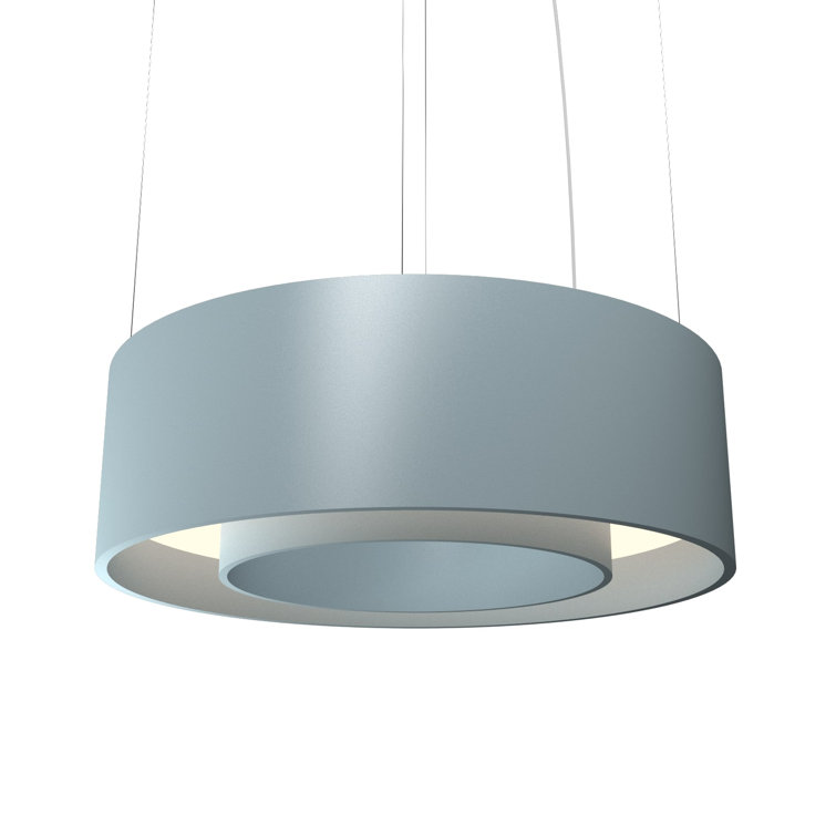 American Walnut LED Drum Pendant Light