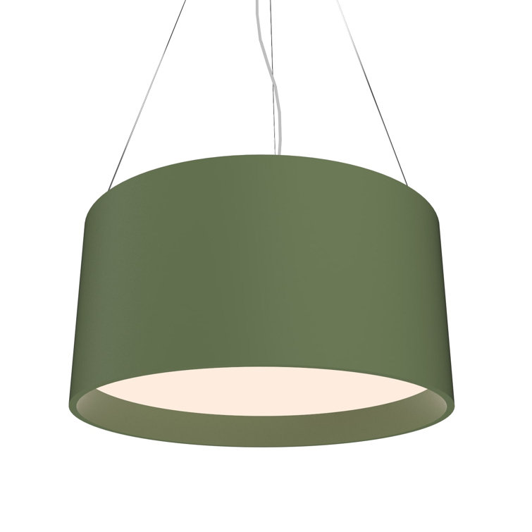 American Walnut LED Drum Pendant Light with Acrylic Diffuser