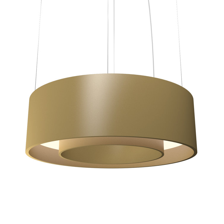 American Walnut LED Drum Pendant Light