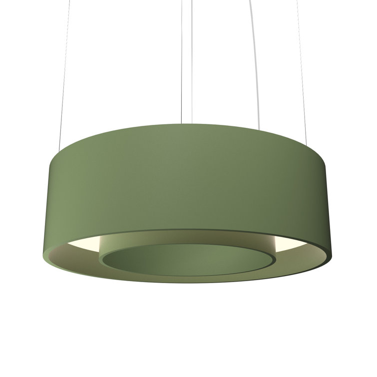 American Walnut LED Drum Pendant Light