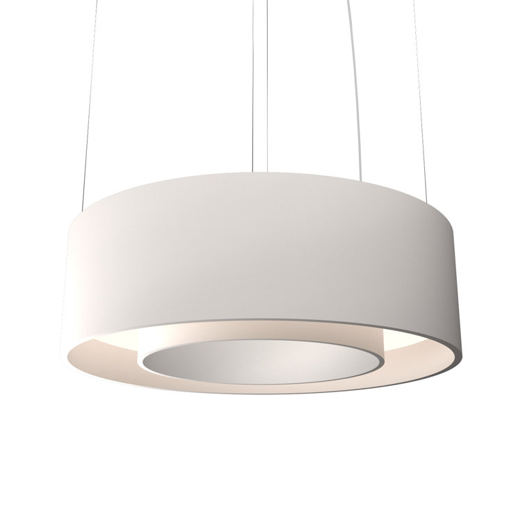 American Walnut LED Drum Pendant Light