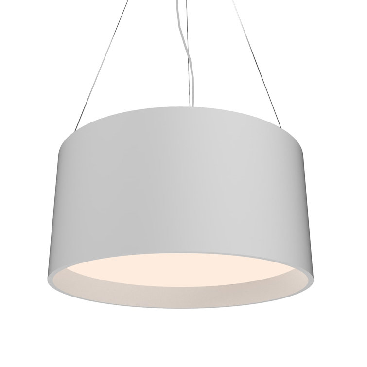 American Walnut LED Drum Pendant Light with Acrylic Diffuser