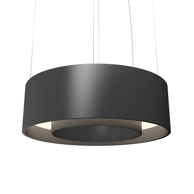 American Walnut LED Drum Pendant Light