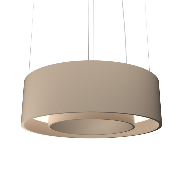 American Walnut LED Drum Pendant Light