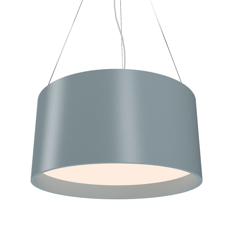 American Walnut LED Drum Pendant Light with Acrylic Diffuser
