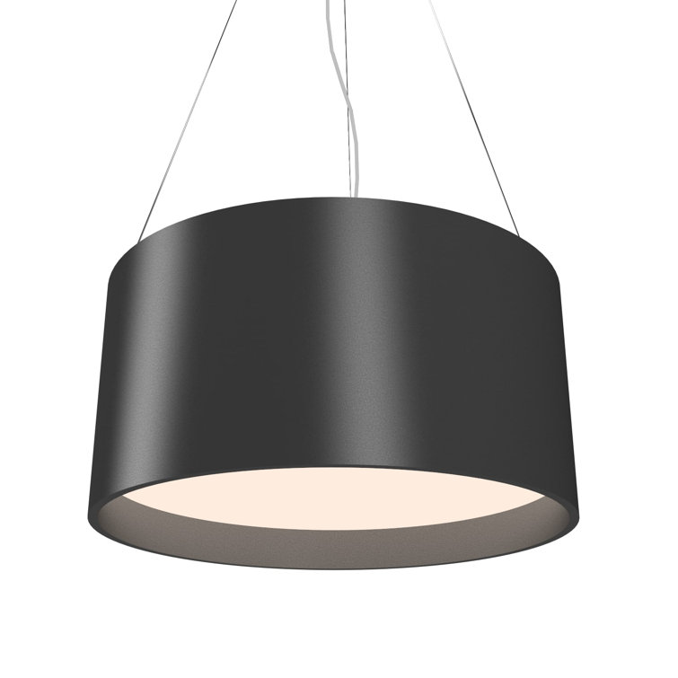 American Walnut LED Drum Pendant Light with Acrylic Diffuser