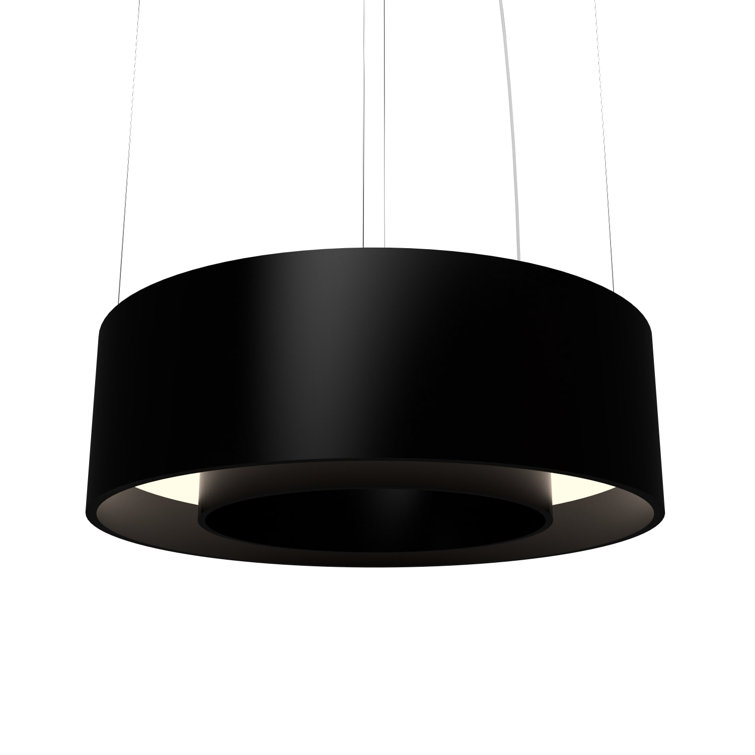 American Walnut LED Drum Pendant Light