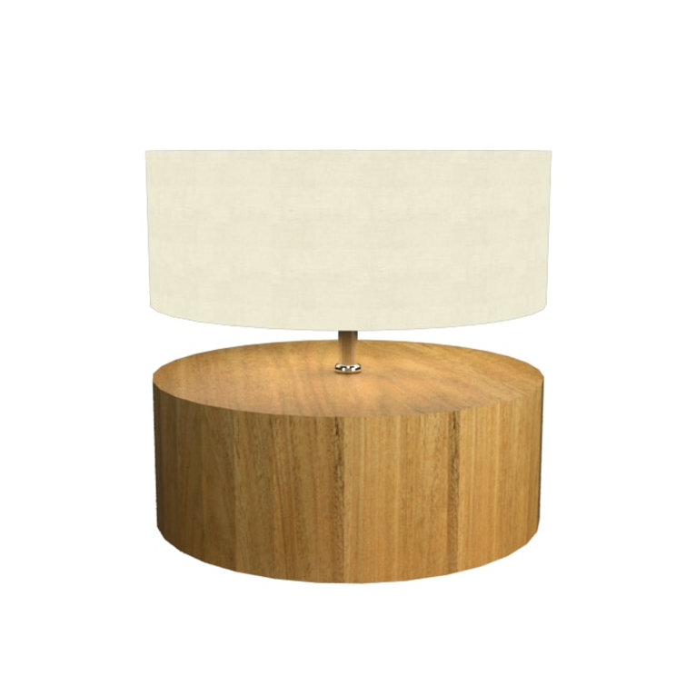 Natural Wood Veneer Cylindrical Table Lamp