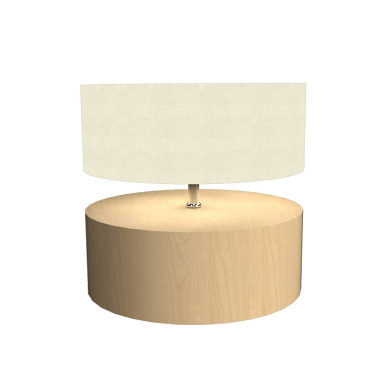 Maple and Ivory Cylindrical Table Lamp with MDF Base