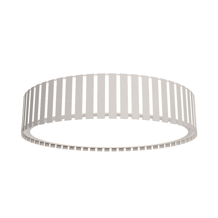 Imbuia Wood LED Drum Flush Mount Ceiling Light