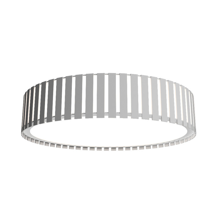 Imbuia Wood LED Drum Flush Mount Ceiling Light
