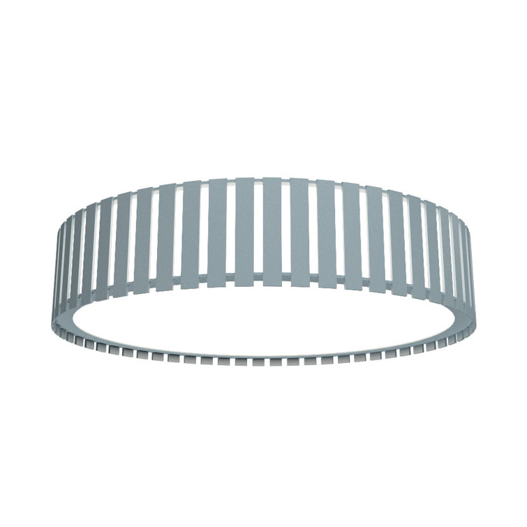 Imbuia Wood LED Drum Flush Mount Ceiling Light