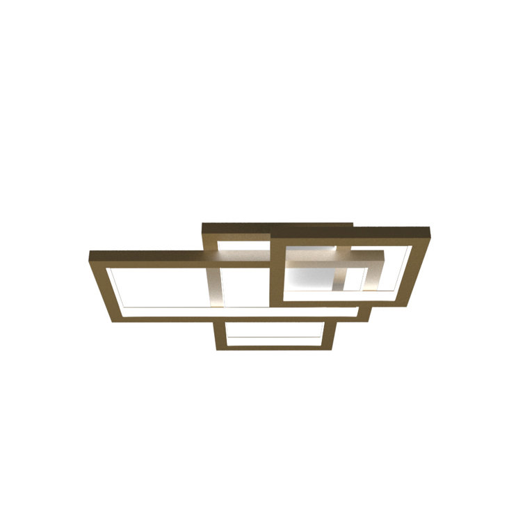 Teak Finish Contemporary LED Flush Mount Ceiling Light