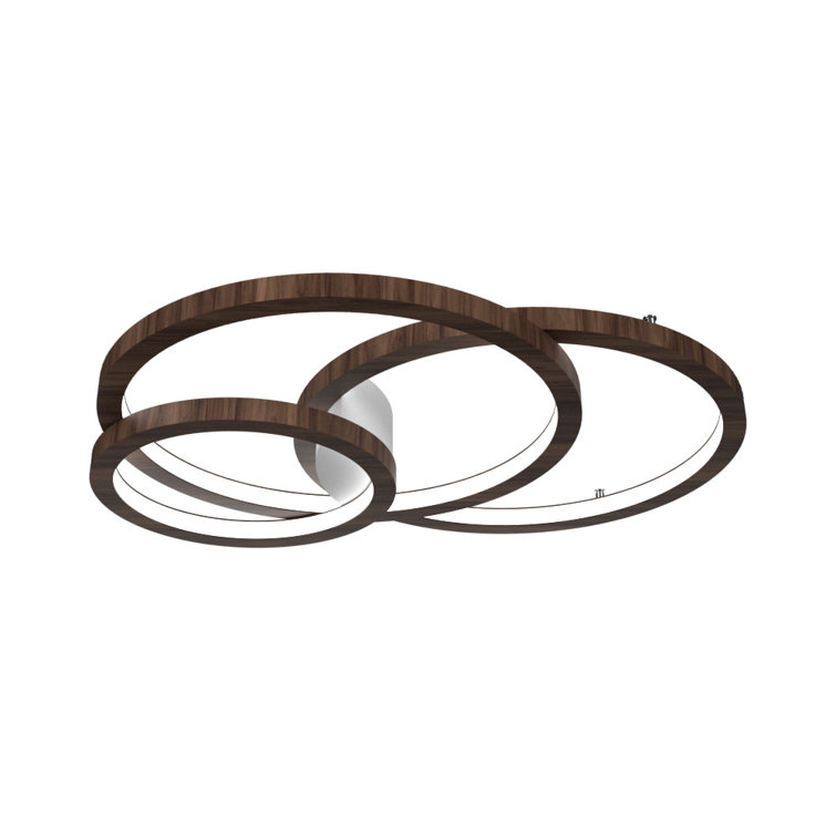 American Walnut Contemporary LED Flush Mount Ceiling Light