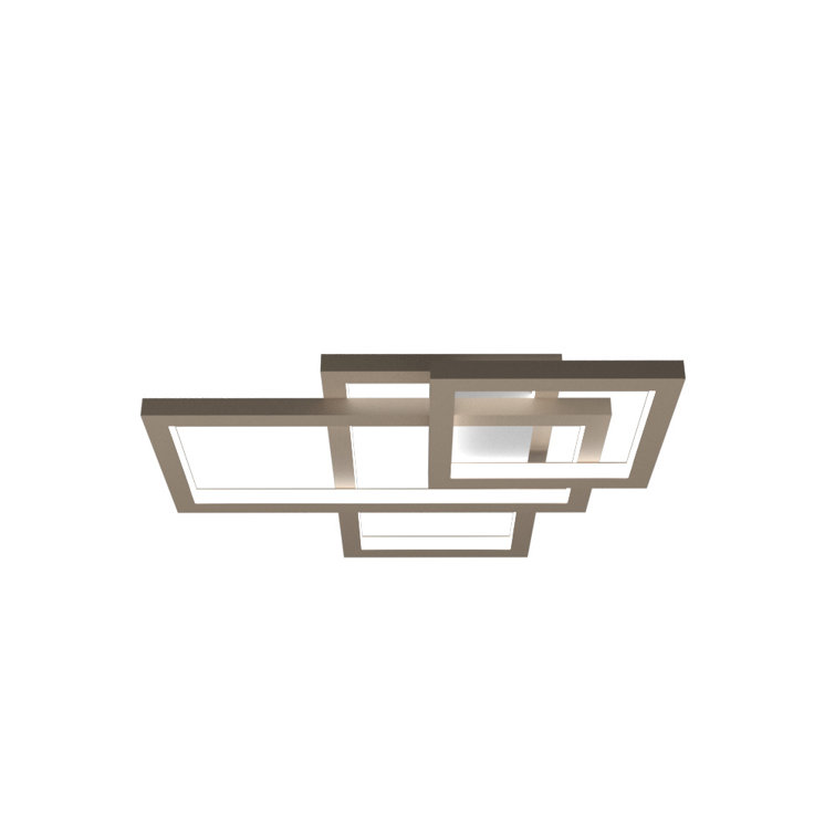 Teak Finish Contemporary LED Flush Mount Ceiling Light