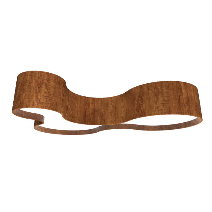 Imbuia Wood 46.8" LED Contemporary Flush Mount Ceiling Light