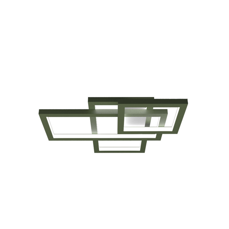 Teak Finish Contemporary LED Flush Mount Ceiling Light