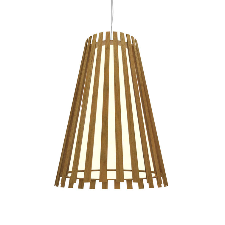 Louro Freijo Contemporary Wooden Cone Pendant Light