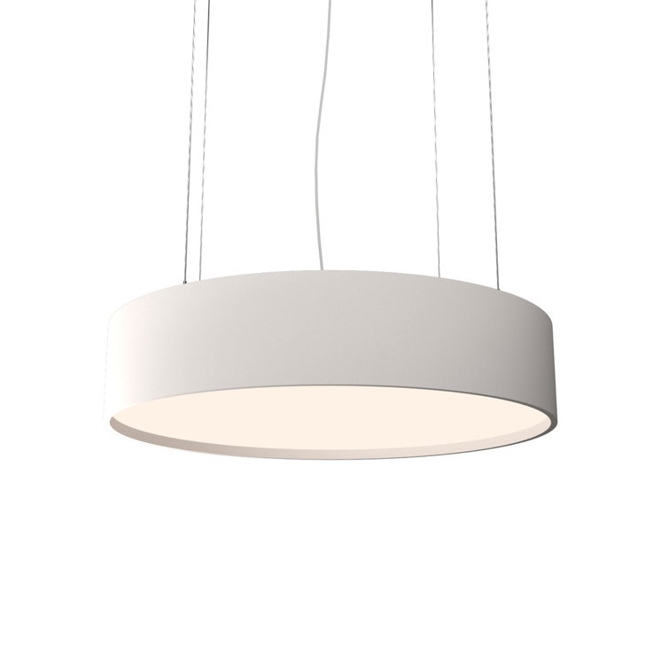 American Walnut LED Drum Pendant Light with White Diffuser
