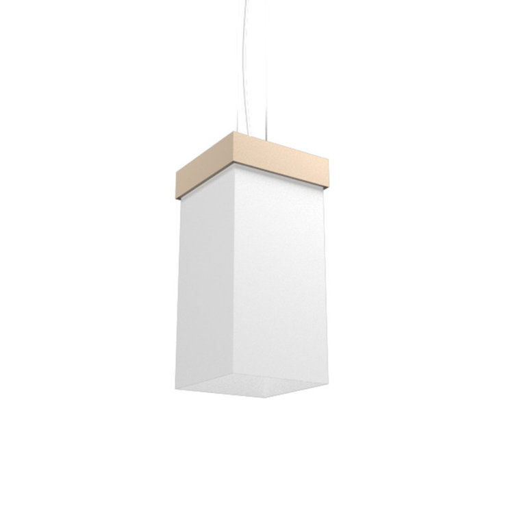 Teak and White Contemporary Pendant Light