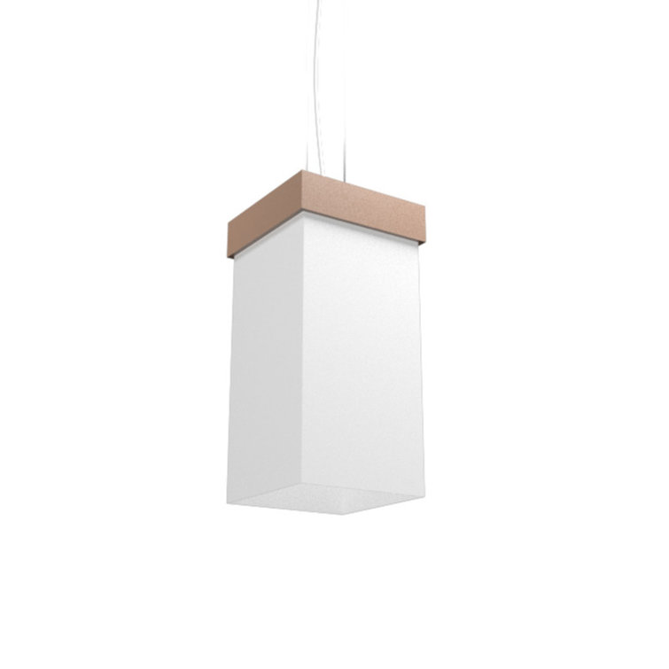 Teak and White Contemporary Pendant Light