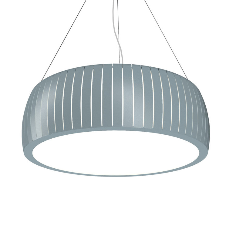 Imbuia Wood Drum LED Pendant Light