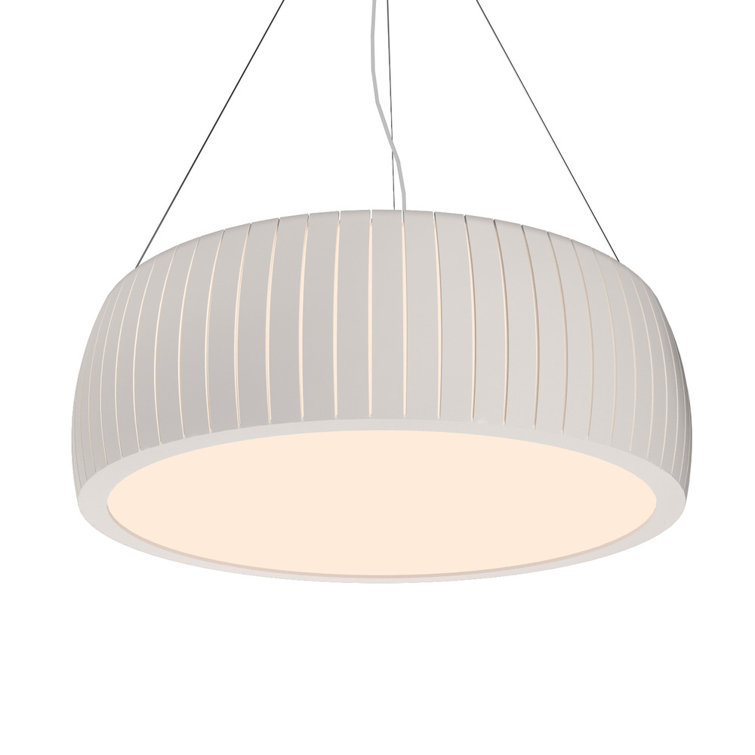 Imbuia Wood Drum LED Pendant Light