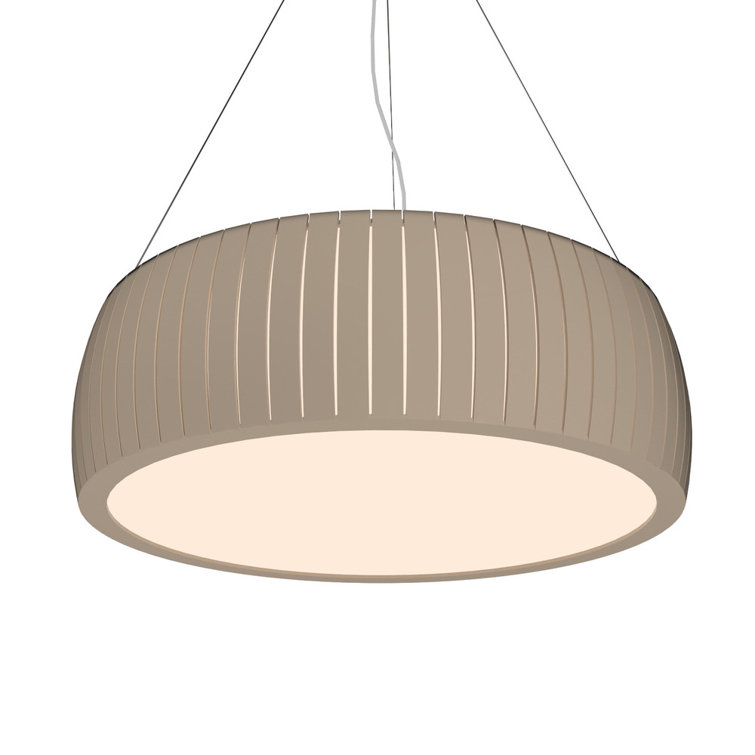 Imbuia Wood Drum LED Pendant Light