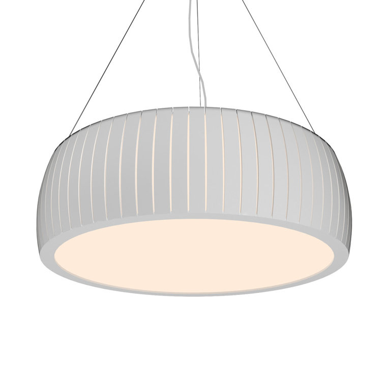 Imbuia Wood Drum LED Pendant Light