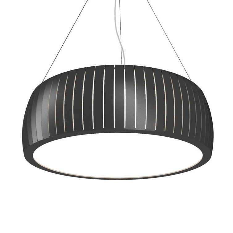 Imbuia Wood Drum LED Pendant Light
