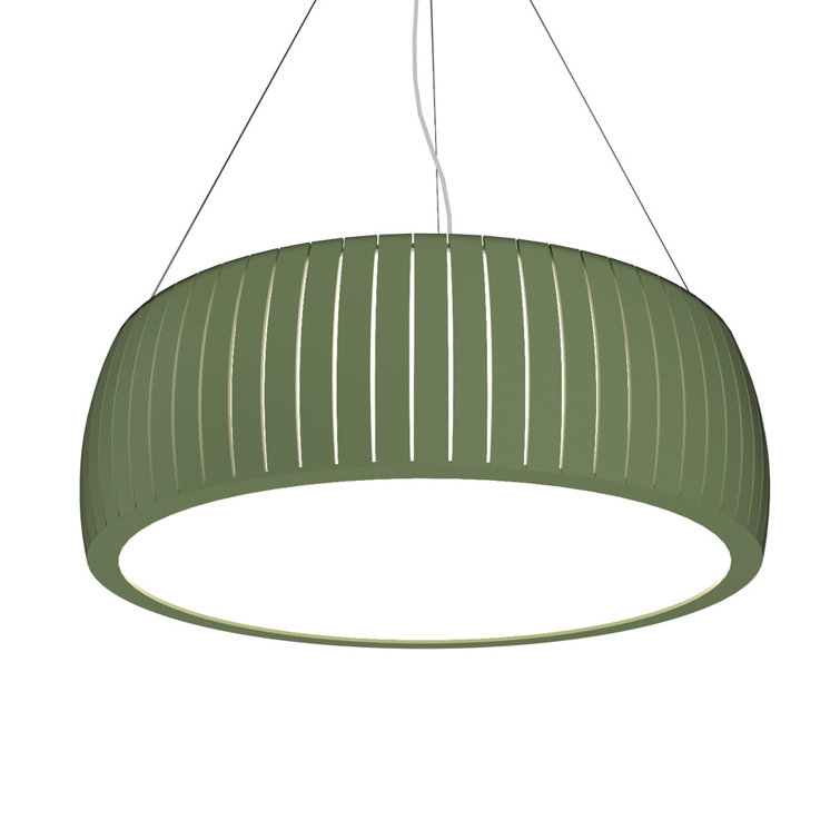 Imbuia Wood Drum LED Pendant Light