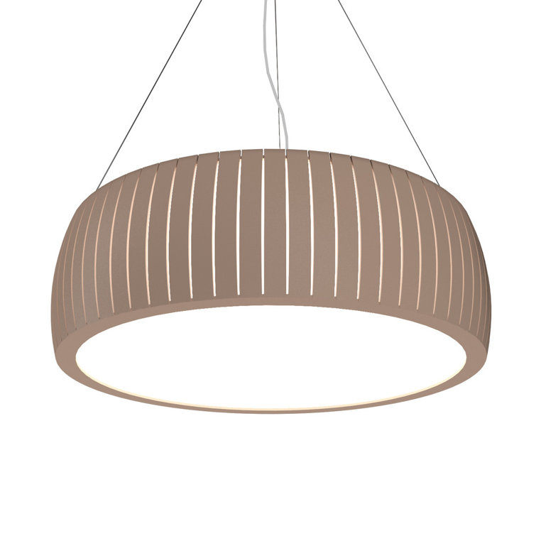 Imbuia Wood Drum LED Pendant Light