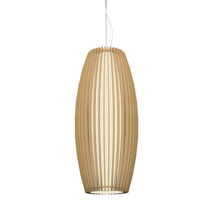 American Walnut Modern Pendant Light with LED and Incandescent Options