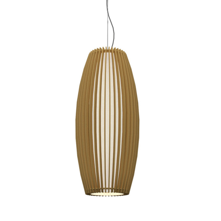 American Walnut Modern Pendant Light with LED and Incandescent Options