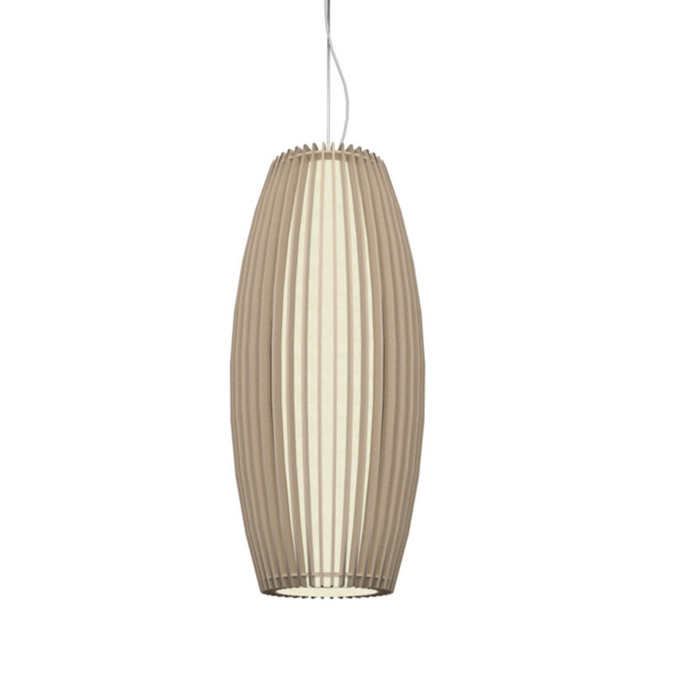 American Walnut Modern Pendant Light with LED and Incandescent Options