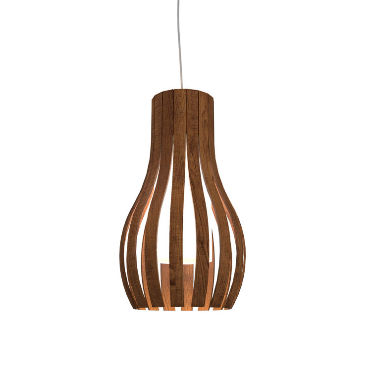 Imbuia Wood Mini Barrel Pendant Light