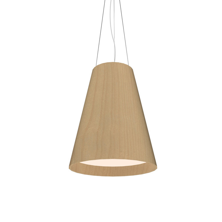 Maple LED Pendant Light with Natural Wood Veneer Shade