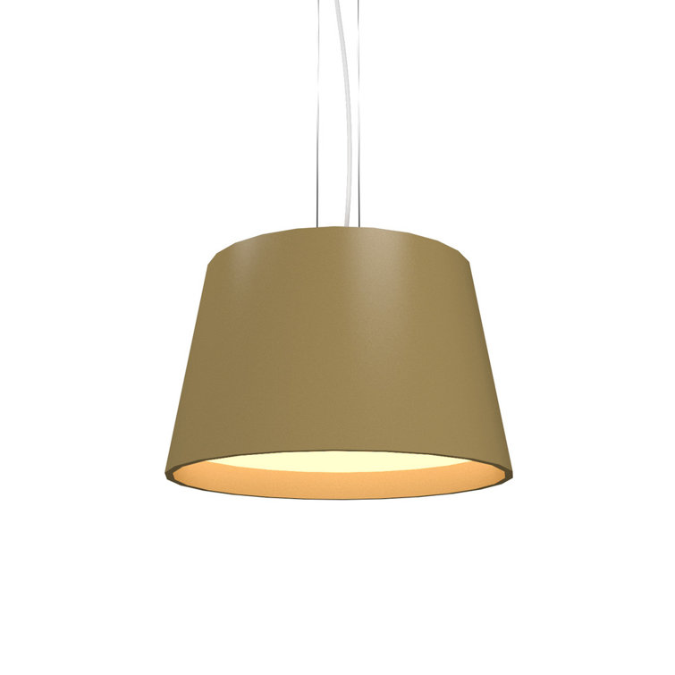 Blonde Freijo LED Drum Pendant with White Acrylic Diffuser