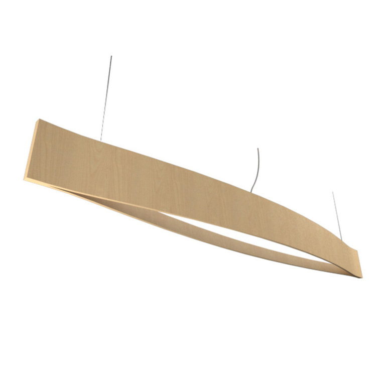 Blonde Freijo Maple LED Pendant Light with White Acrylic Diffuser