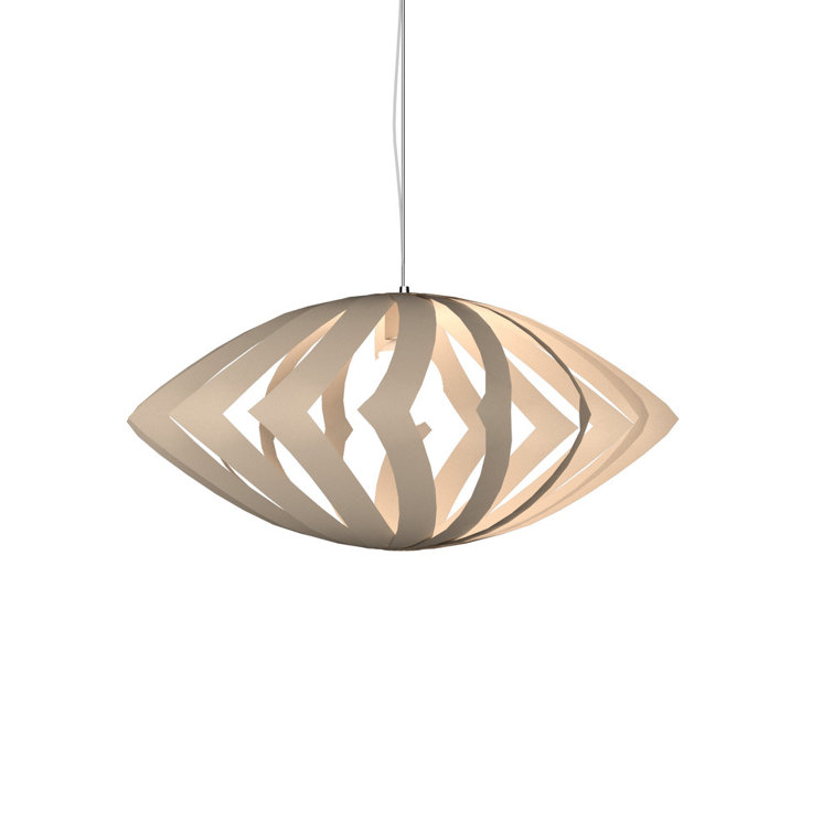 American Walnut Geometric Pendant Light with LED