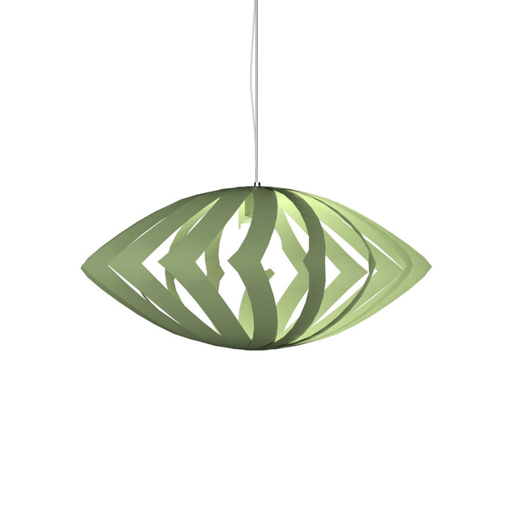 American Walnut Geometric Pendant Light with LED