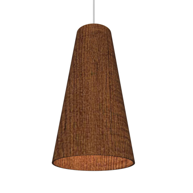Imbuia Wood LED Mini Conical Pendant Light