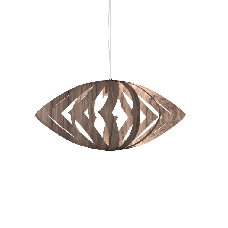 American Walnut Geometric Pendant Light with LED