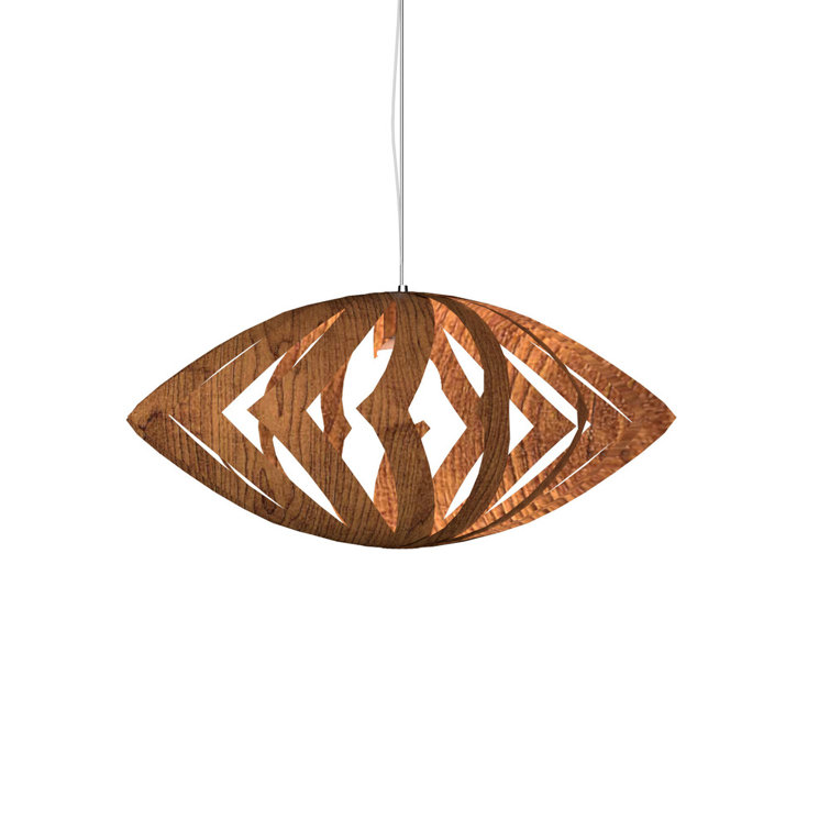 Imbuia Wood LED Indoor/Outdoor Geometric Pendant Light