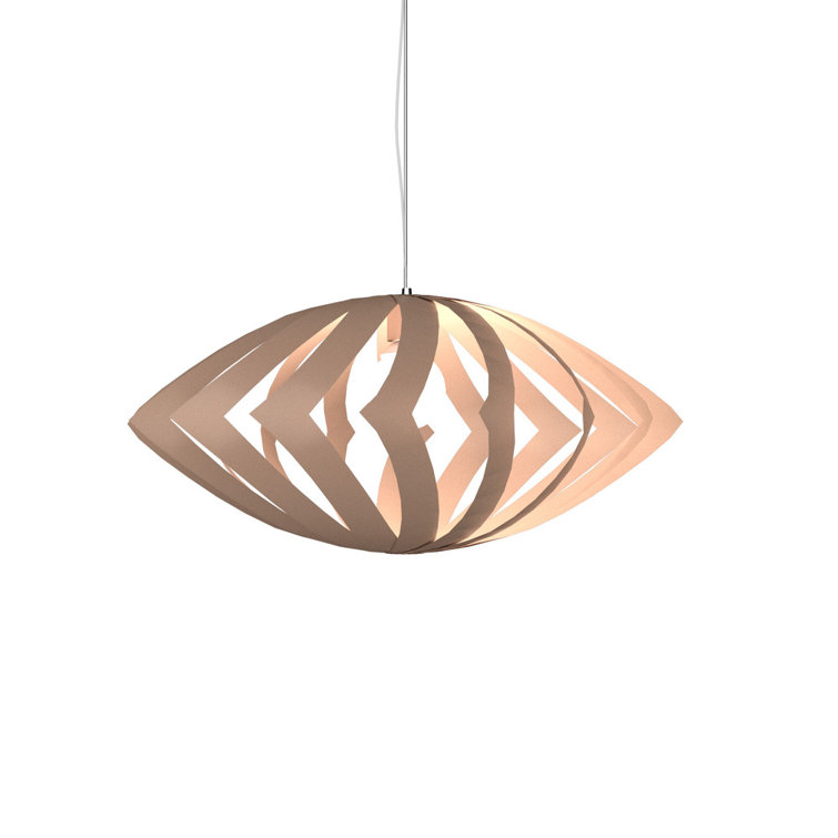 American Walnut Geometric Pendant Light with LED