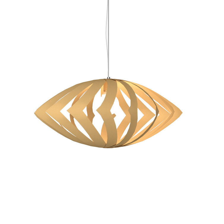 American Walnut Geometric Pendant Light with LED